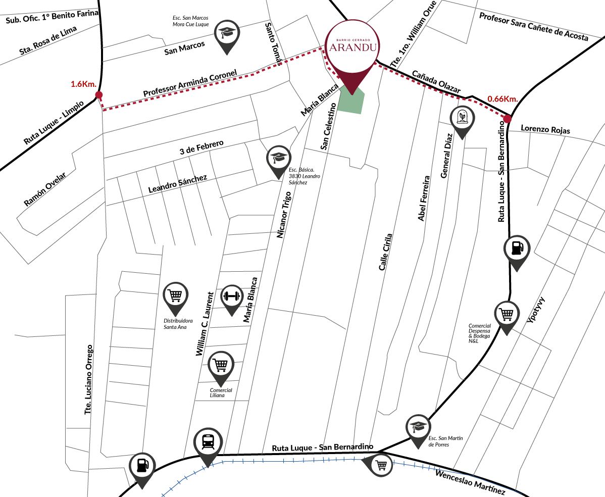 Mapa de ubicación de Barrio Arandu